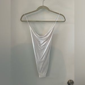 ABERCROMBIE Scoop-neck White Cotton Bodysuit